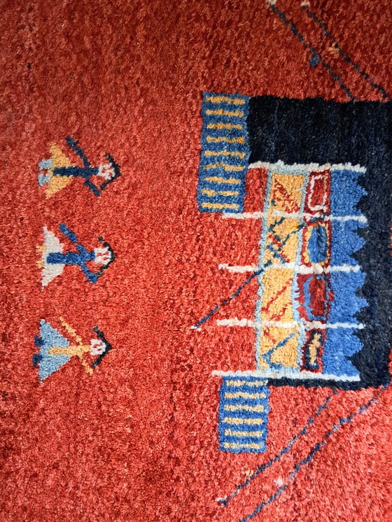 Image 1 of 1x Tapis Gabbeh Rouge