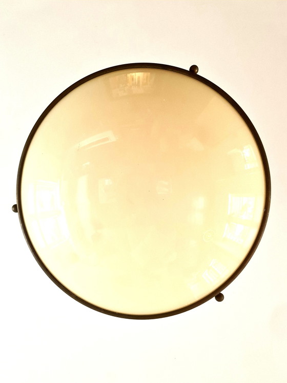 Image 1 of Lampe suspendue en laiton / bronze - 1940s - Ø60Cm - Allemagne