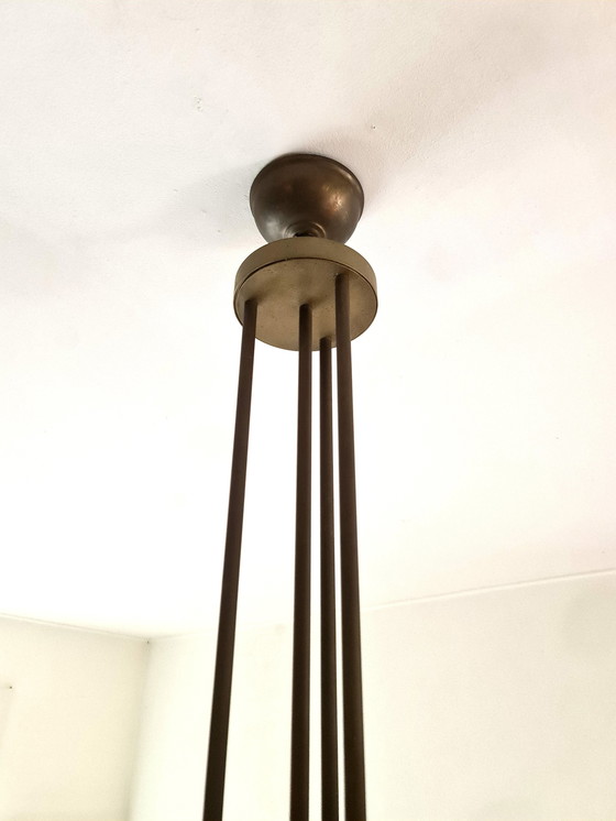 Image 1 of Lampe suspendue en laiton / bronze - 1940s - Ø60Cm - Allemagne