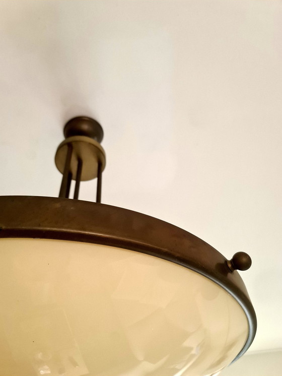 Image 1 of Lampe suspendue en laiton / bronze - 1940s - Ø60Cm - Allemagne