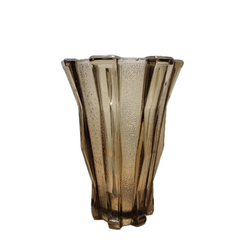 Vase Art Déco en verre fumé 1930s