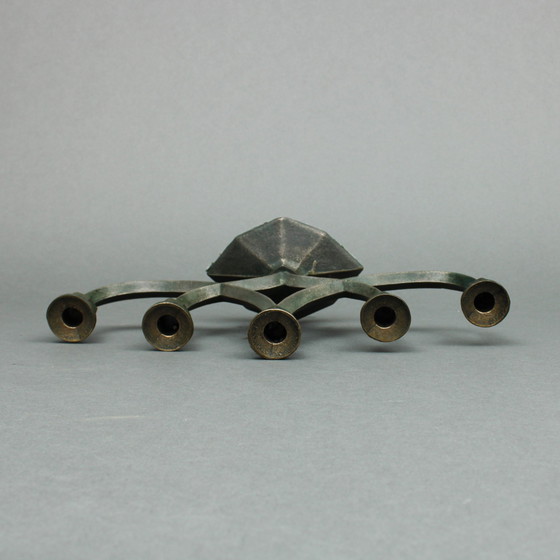 Image 1 of Werkspoor Foundry - Chandelier en bronze à cinq bras - Brutalist
