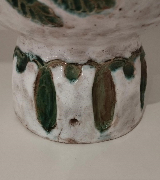 Image 1 of Pied De Lampe Design Avec Son Décor Original Incisé, Époque 1980S