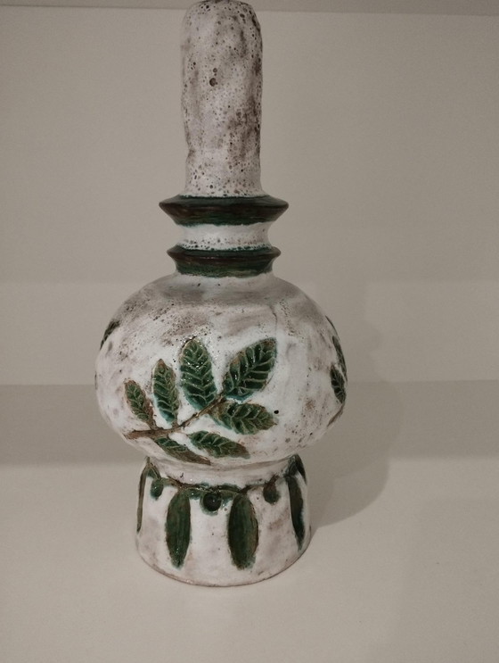 Image 1 of Pied De Lampe Design Avec Son Décor Original Incisé, Époque 1980S