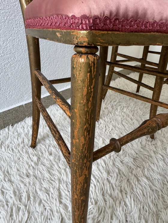 Image 1 of Chaises De Bal Satin Napoléon 3 (X2)