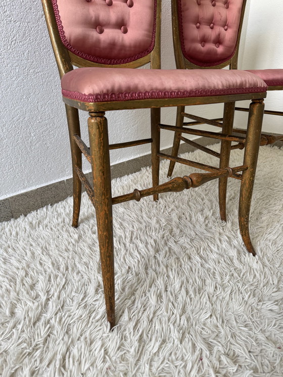 Image 1 of Chaises De Bal Satin Napoléon 3 (X2)