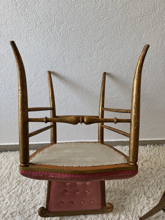 Image 1 of Chaises De Bal Satin Napoléon 3 (X2)