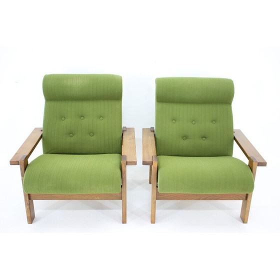 Image 1 of Paire de fauteuils vintage en bois de hêtre, Tchécoslovaquie 1970