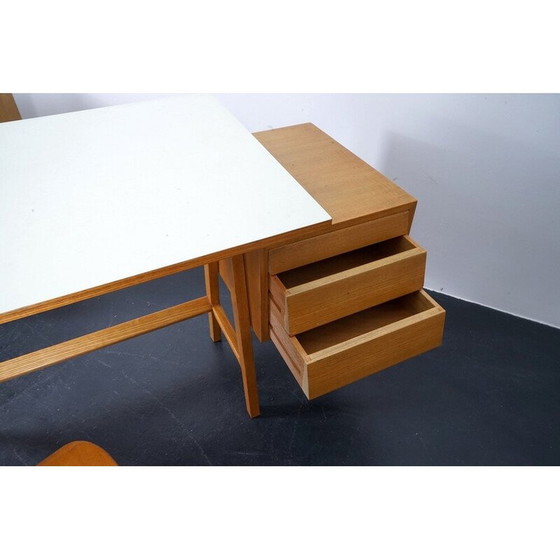 Image 1 of Bureau vintage en hêtre, Allemagne 1960