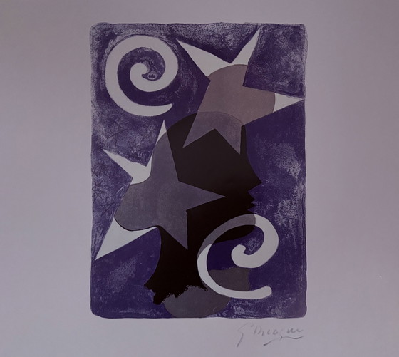 Image 1 of Georges Braque : "Composition Étoilée, 1986". Signé dans la plaque.