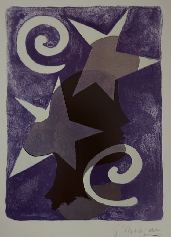 Image 1 of Georges Braque : "Composition Étoilée, 1986". Signé dans la plaque.