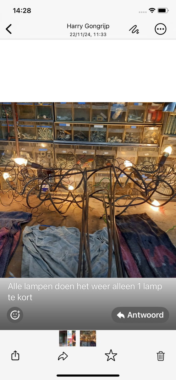 Image 1 of Chandelier Verre de l'artiste Wim Mulder