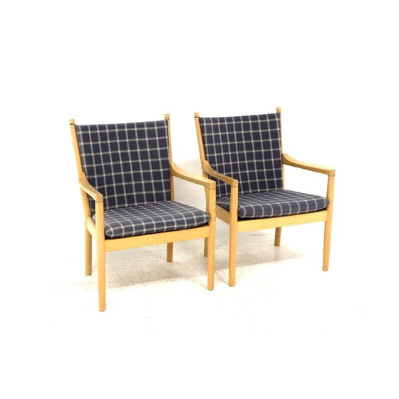 Image 1 of Paire de fauteuils vintage "model 1788" par Hans J Wegner pour Fritz Hansen, Danemark 1970