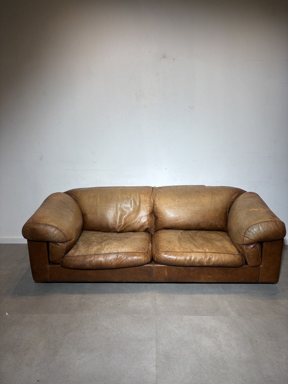 Image 1 of Canapé en cuir vintage cognac
