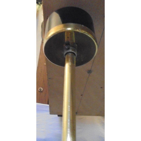 Image 1 of Suspension vintage en laiton et teck, italienne, années 1970