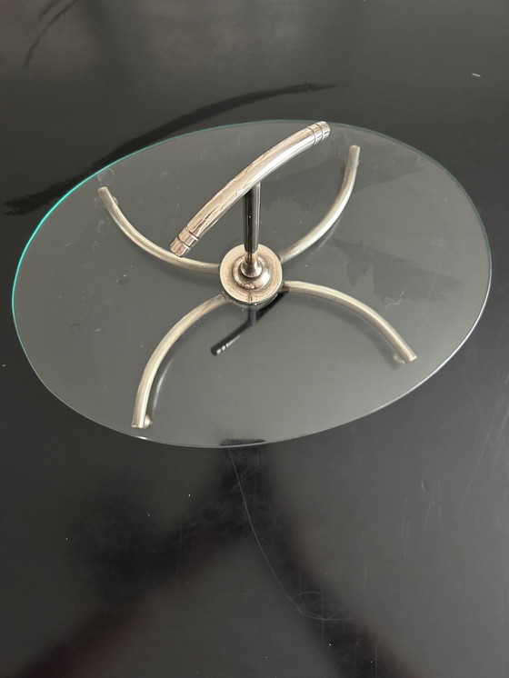 Image 1 of Plateau En Chrome Et Verre 