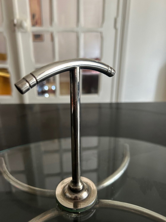 Image 1 of Plateau En Chrome Et Verre 