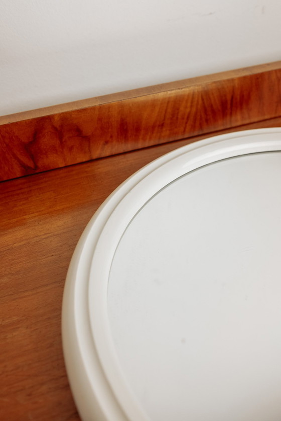 Image 1 of Miroir blanc rond vintage