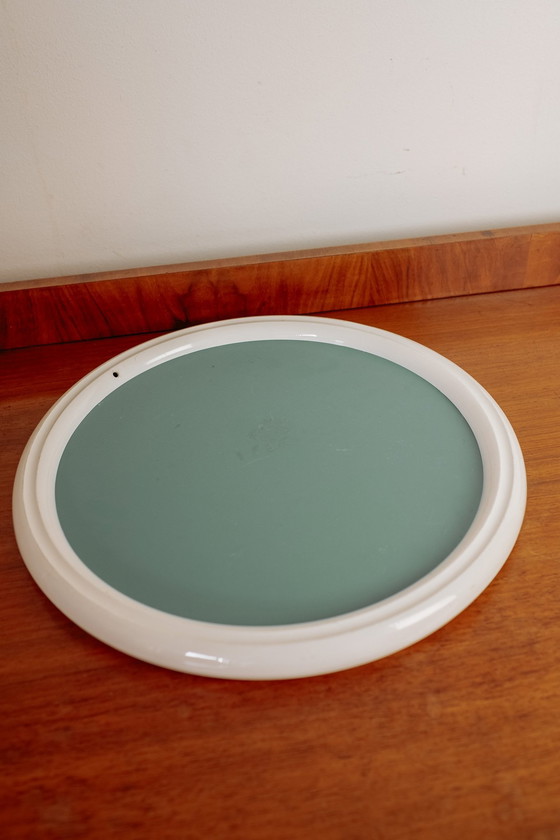Image 1 of Miroir blanc rond vintage