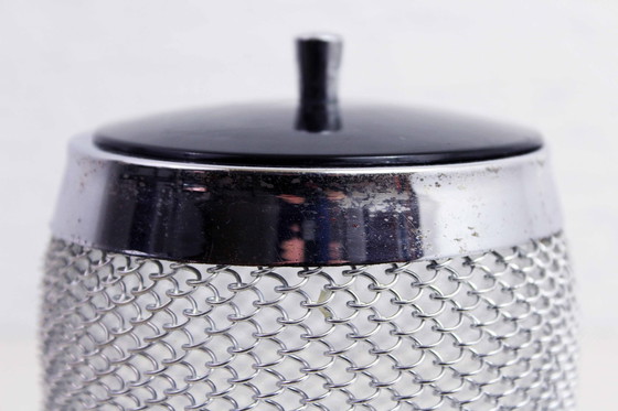 Image 1 of Seau À Glaçons En Verre Et Métal 1970