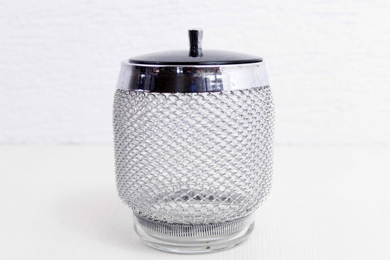 Image 1 of Seau À Glaçons En Verre Et Métal 1970