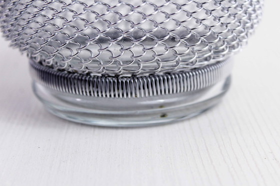 Image 1 of Seau À Glaçons En Verre Et Métal 1970