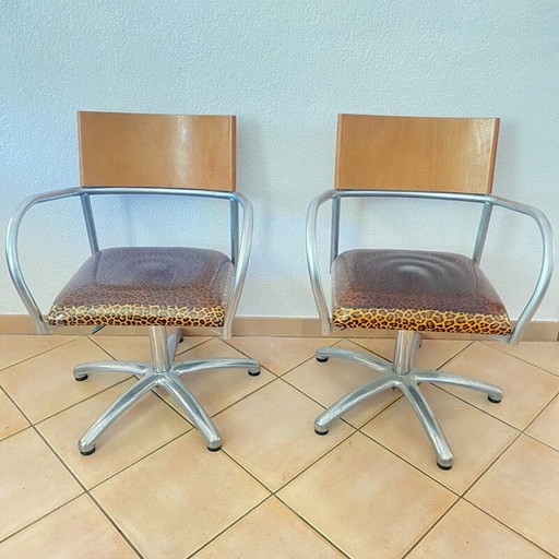 Paire de fauteuils réglables vintage, 1980
