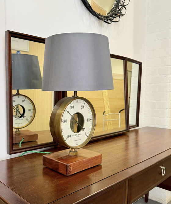 Image 1 of Lampe de table vintage Manomètre recyclé