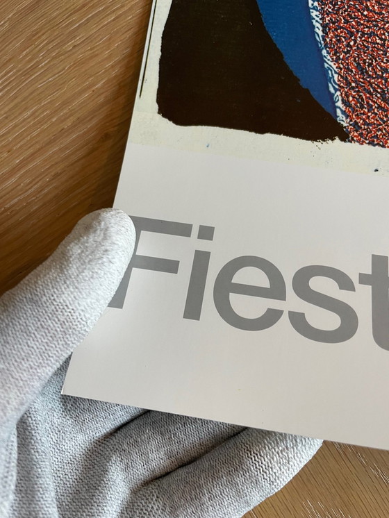 Image 1 of David Hockney, "Flowers, Apple & Pear On A Table, July 1986", Copyright David Hockney 1986, Printed In England