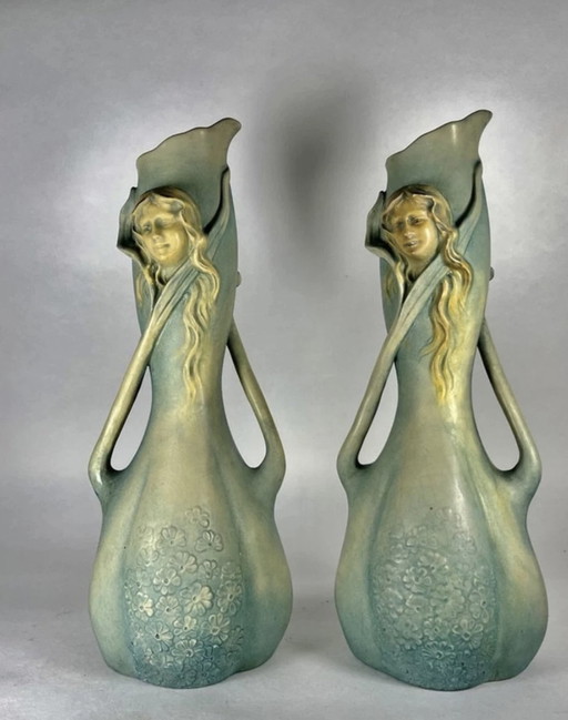 2X Art Nouveau Jugenstill Bernard Bloch Fin Xix Ème