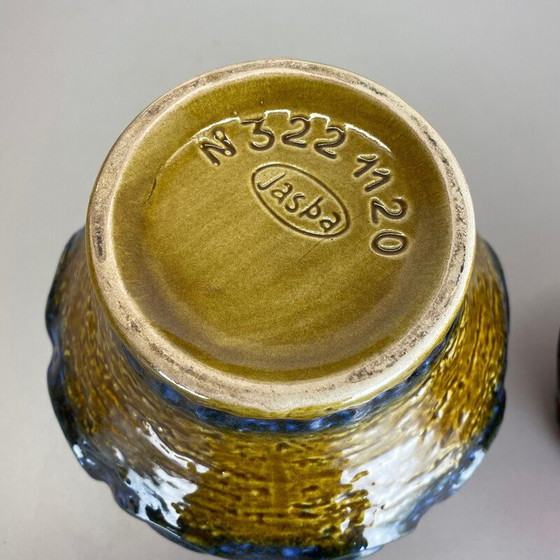 Image 1 of Paire de vases en poterie Op Art de Jasba Ceramics, Allemagne, années 1970