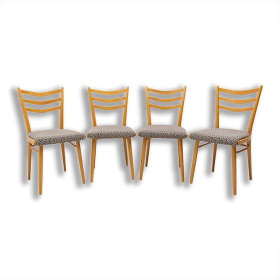 Image 1 of Ensemble de 4 chaises de salle à manger du milieu du siècle par Jitona, Tchécoslovaquie années 1960
