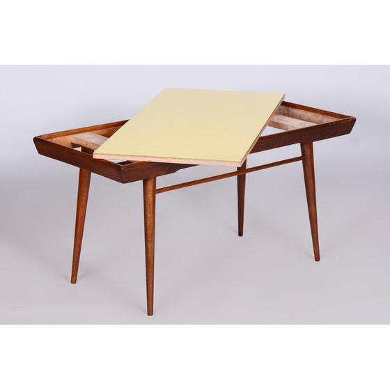 Image 1 of Table basse du milieu du siècle avec plateau pivotant, Tchécoslovaquie, années 1950