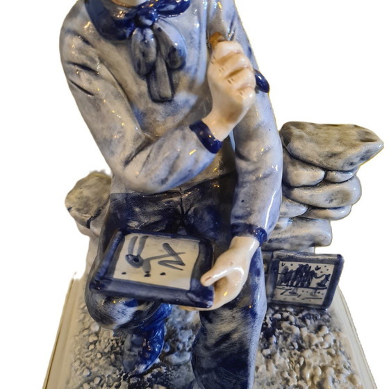 Image 1 of Statue de peintre en porcelaine italienne 1980/90s