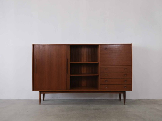 Image 1 of Vintage Teak Danish Highboard Cabinet Sideboard