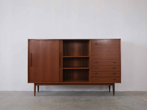 Image 1 of Vintage Teak Danish Highboard Cabinet Sideboard