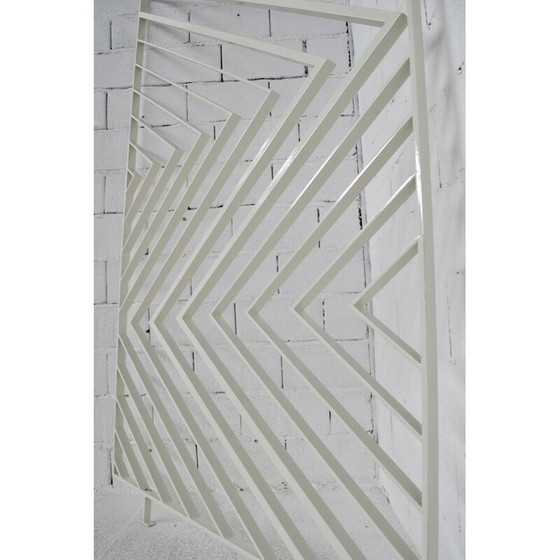 Image 1 of Grille de séparation vintage avec motifs géométriques en acier laqué, 1970