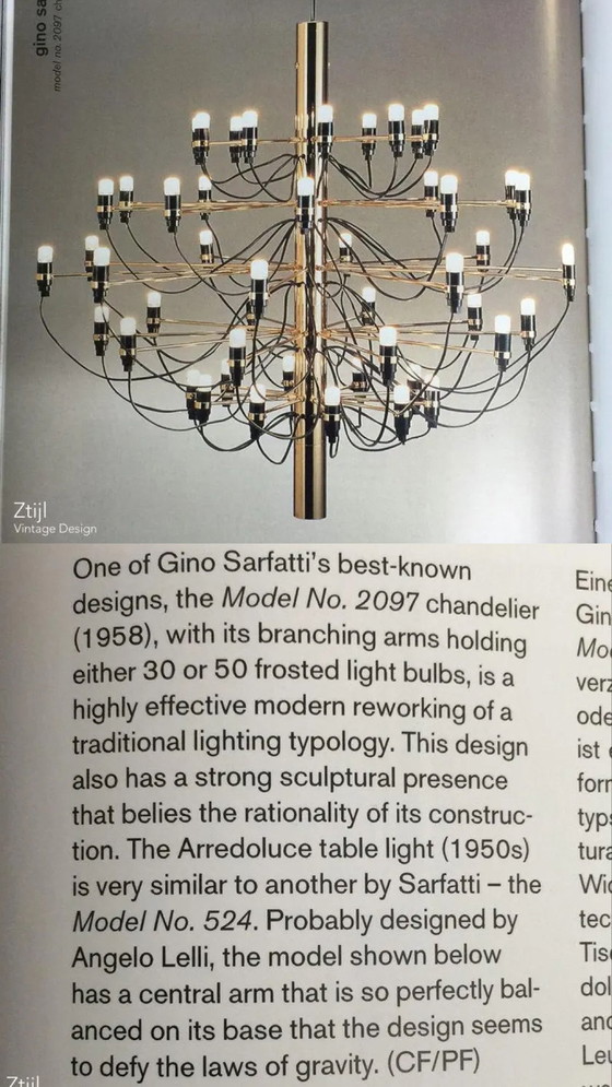 Image 1 of Lustre vintage Flos 2097/30 Gino Sarfatti