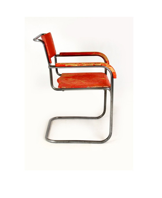 Image 1 of Chaise luge Bauhaus B 34 en contreplaqué et chrome par Marcel Breuer, 1930S