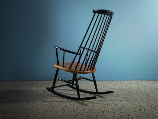 Fauteuil à bascule en bois des années 50