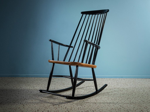 Fauteuil à bascule en bois des années 50