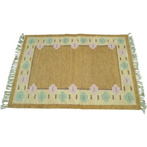 Tapis vintage en laine Röllakan, Suède1970