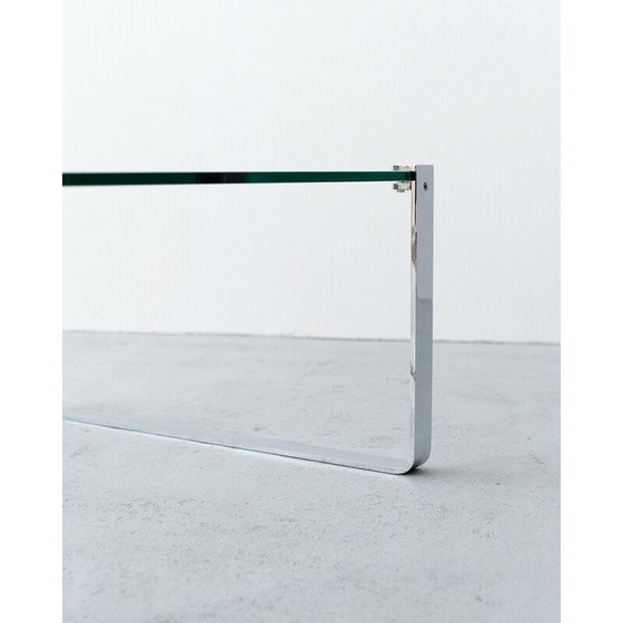 Image 1 of Table basse vintage en acier chromé et verre par Peter Draenert pour Draenert, Allemagne 1960