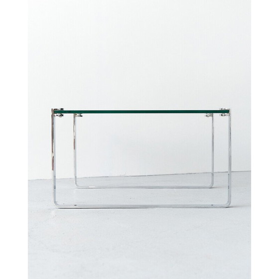 Image 1 of Table basse vintage en acier chromé et verre par Peter Draenert pour Draenert, Allemagne 1960