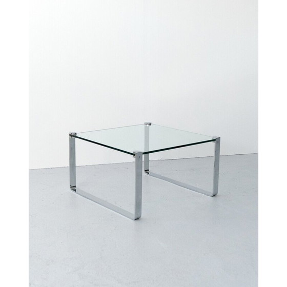 Image 1 of Table basse vintage en acier chromé et verre par Peter Draenert pour Draenert, Allemagne 1960