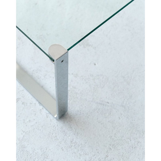 Image 1 of Table basse vintage en acier chromé et verre par Peter Draenert pour Draenert, Allemagne 1960