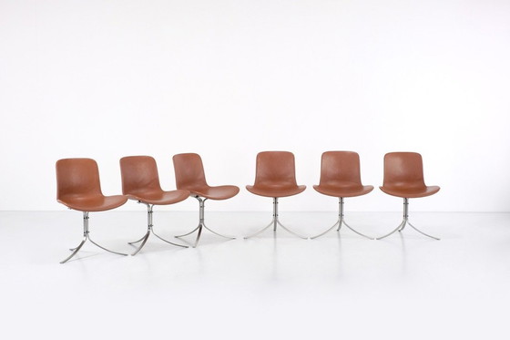 Image 1 of Ensemble De Chaises « Pk9 » Par Poul Kaerholm Pour Fritz Hansen. Danemark Années 1960S.