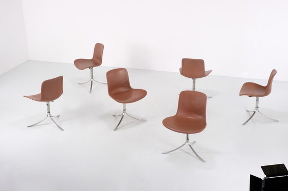 Image 1 of Ensemble De Chaises « Pk9 » Par Poul Kaerholm Pour Fritz Hansen. Danemark Années 1960S.