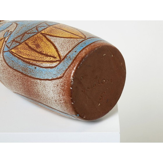 Image 1 of Vase vintage en céramique émaillée de la collection Maya d'Accolay, 1950