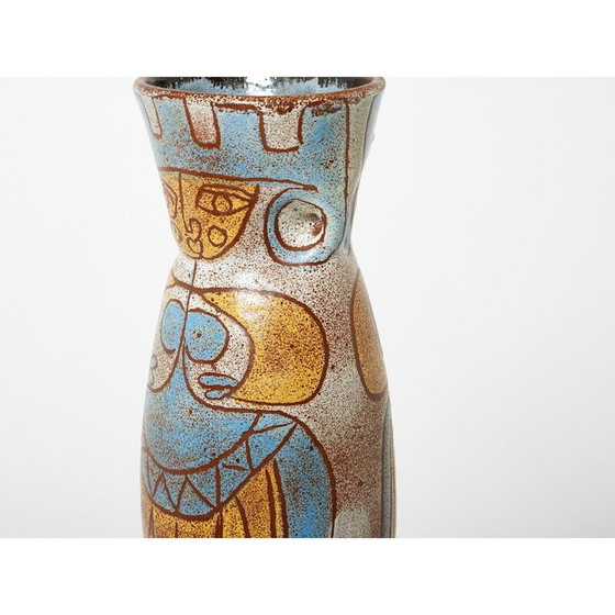 Image 1 of Vase vintage en céramique émaillée de la collection Maya d'Accolay, 1950